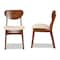Baxton Studio Katya Mid-Century Modern Sand Fabric and Walnut Brown Finished Wood 2-Piece Dining Chair Set 183-11636-Zoro - alternate 5